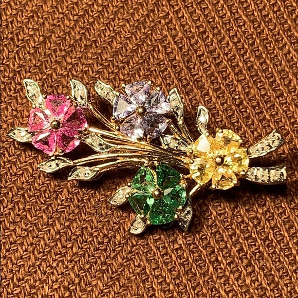 14KT Gold Emerald/Yell sapphire/Ruby/Diamond - Picture 7 of 10